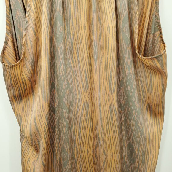 Derek Lam for DesigNation Bubble-Hem Surplice Satin Mini Dress L Woodgrain - Picture 11 of 14